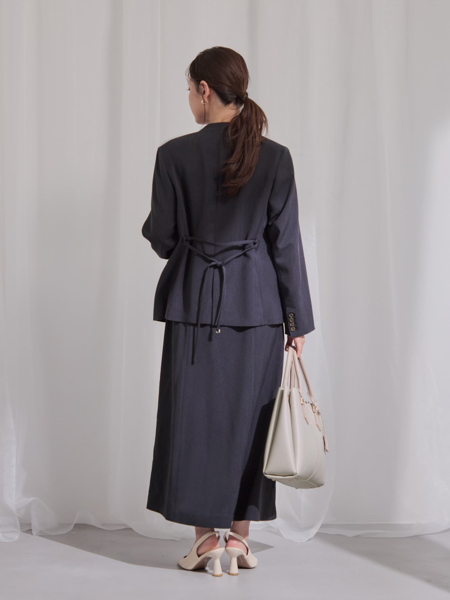 【手洗い可】トリアセリネンライクジレワンピース-short & regular　[通常]