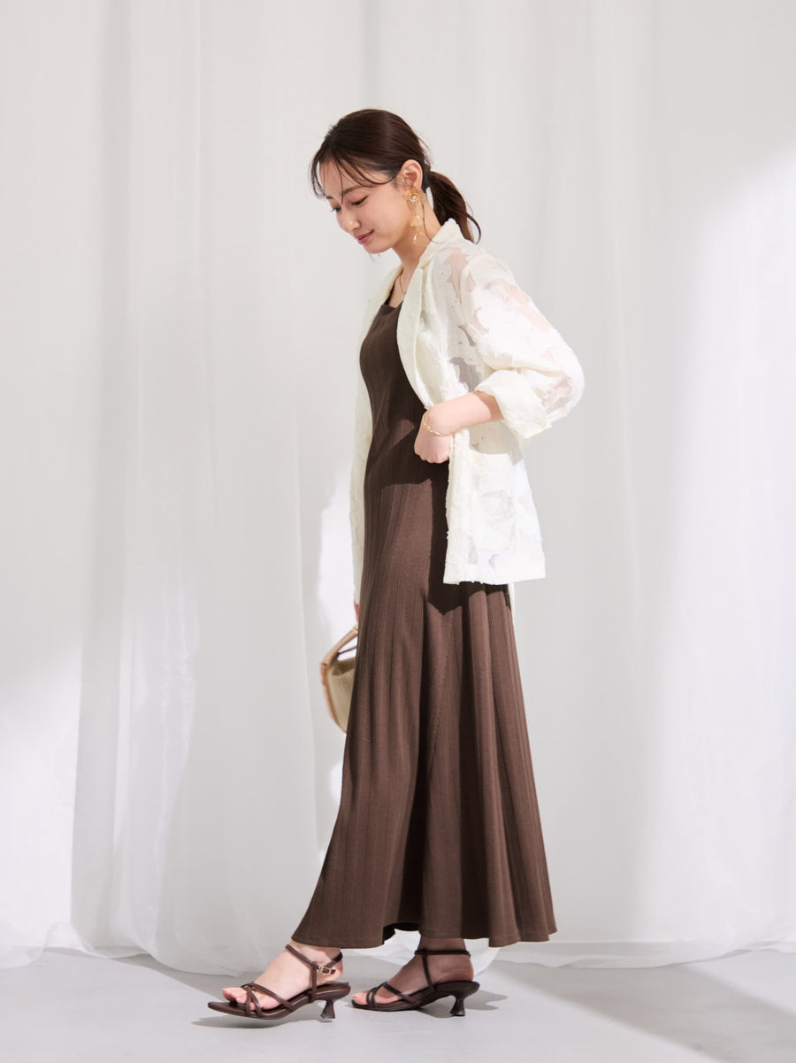 カップ付きスクエアネックワンピース-short & regular　[通常]