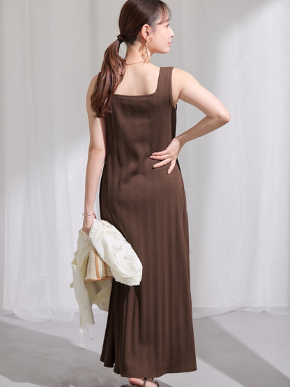 カップ付きスクエアネックワンピース-short & regular　[通常]