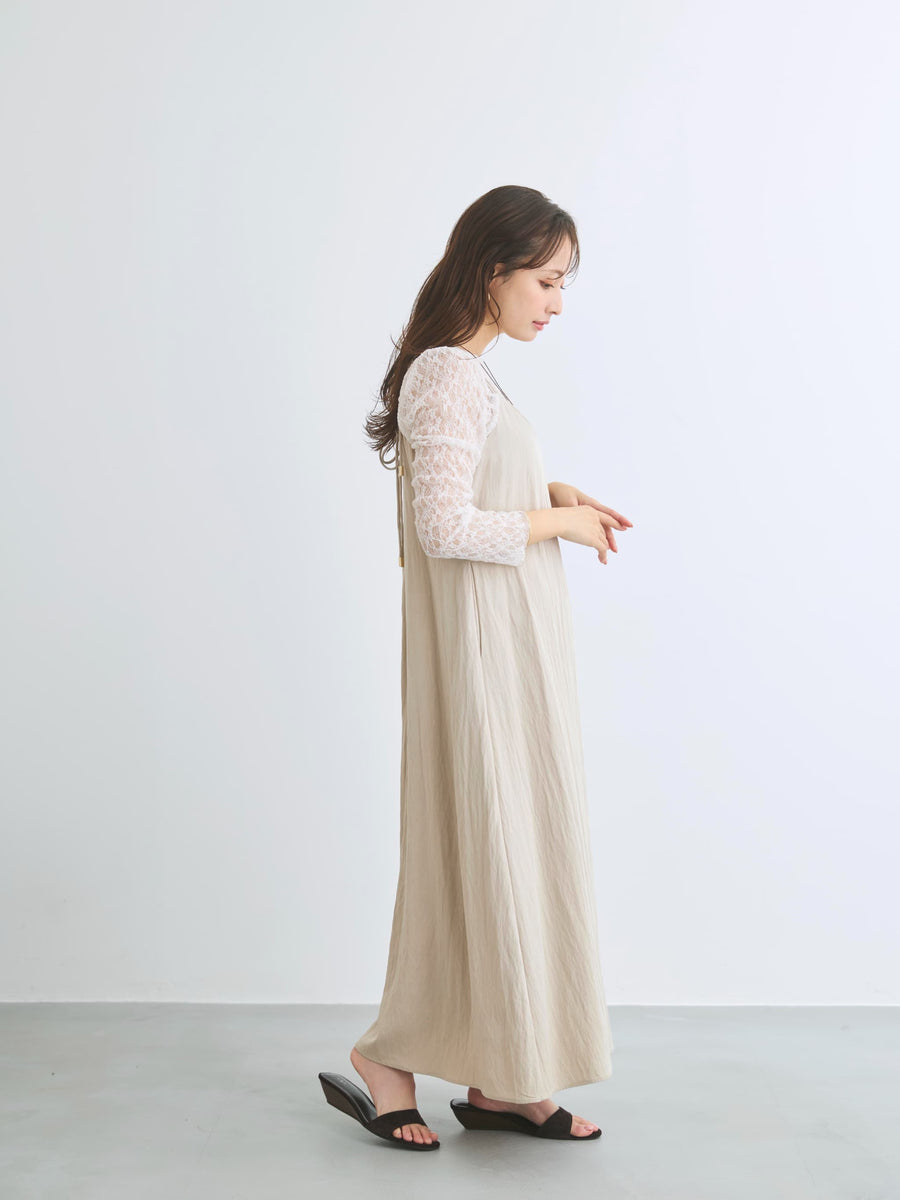 ストレッチレースボートネックトップス　[通常]