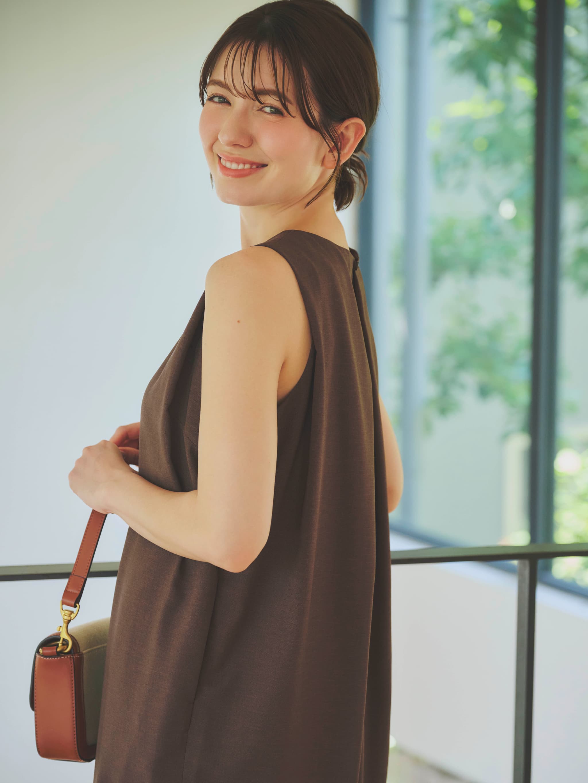 リネンライクコクーンタックワンピース | 小柄・低身長女性向け