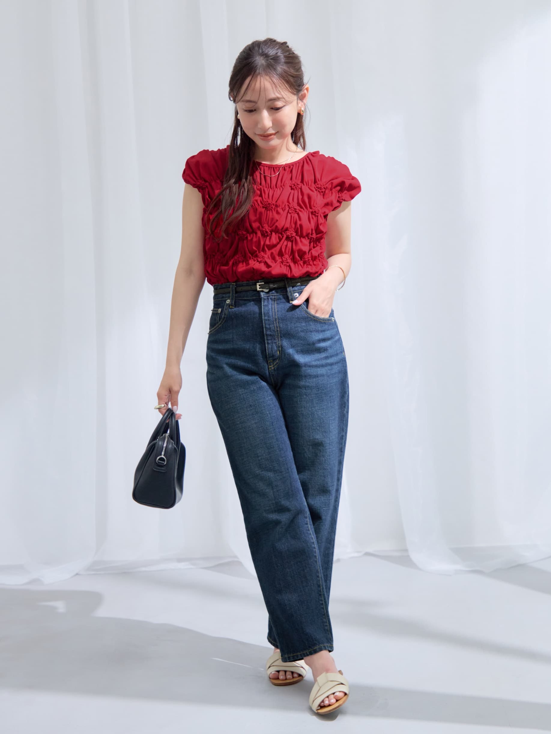 シャーリングカットトップス | 小柄・低身長女性向けファッション通販
