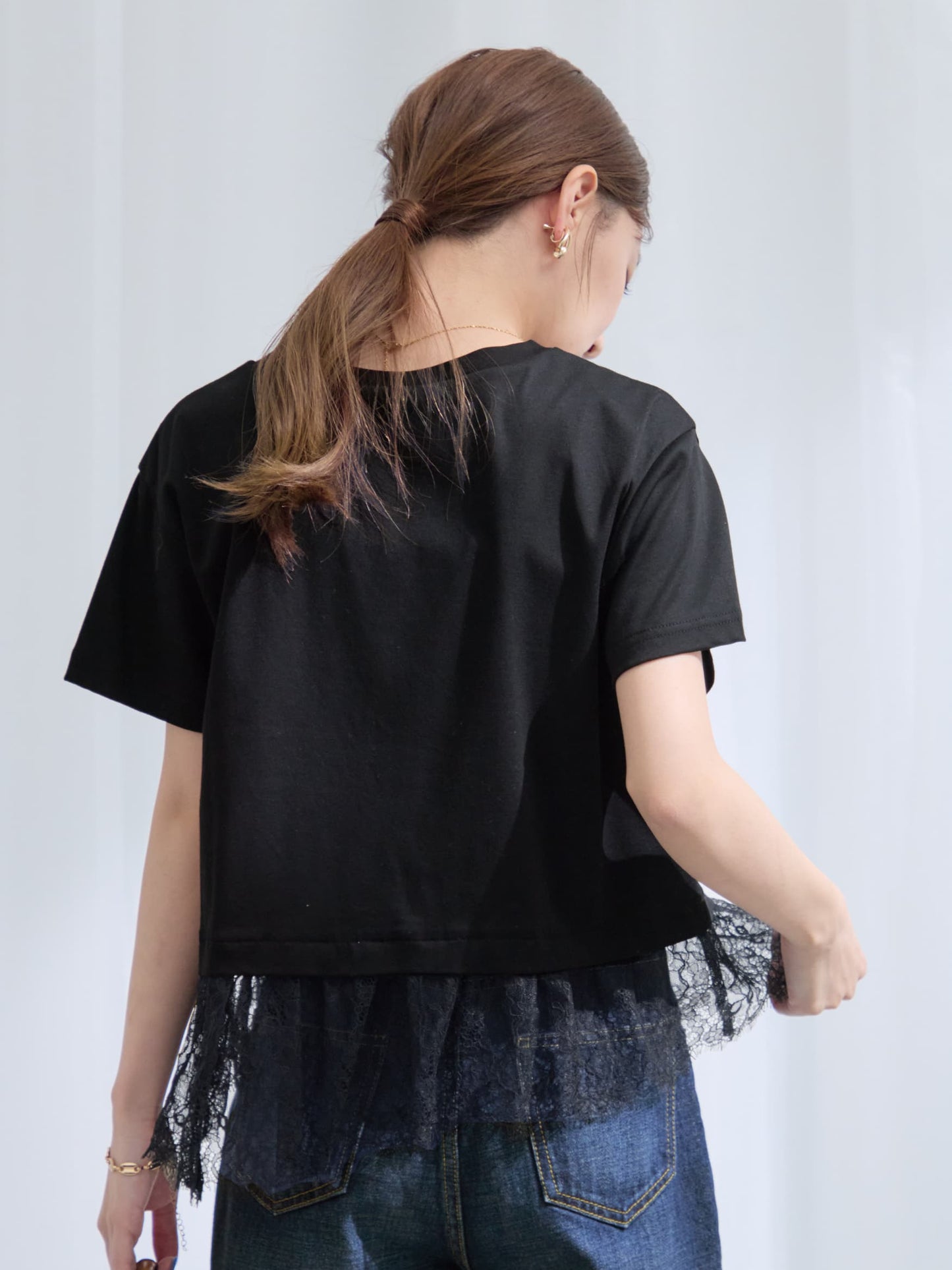 【接触冷感】イレヘムレースドッキングカットソー　[通常]