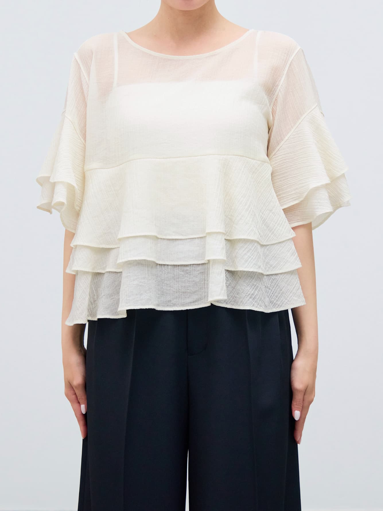 ※こちらが実物のカラーに一番お色味が近くなっております。（アイボリー）<br>149cm | B:77 W:60 H:83 股下:68.5 | ワンサイズ着用