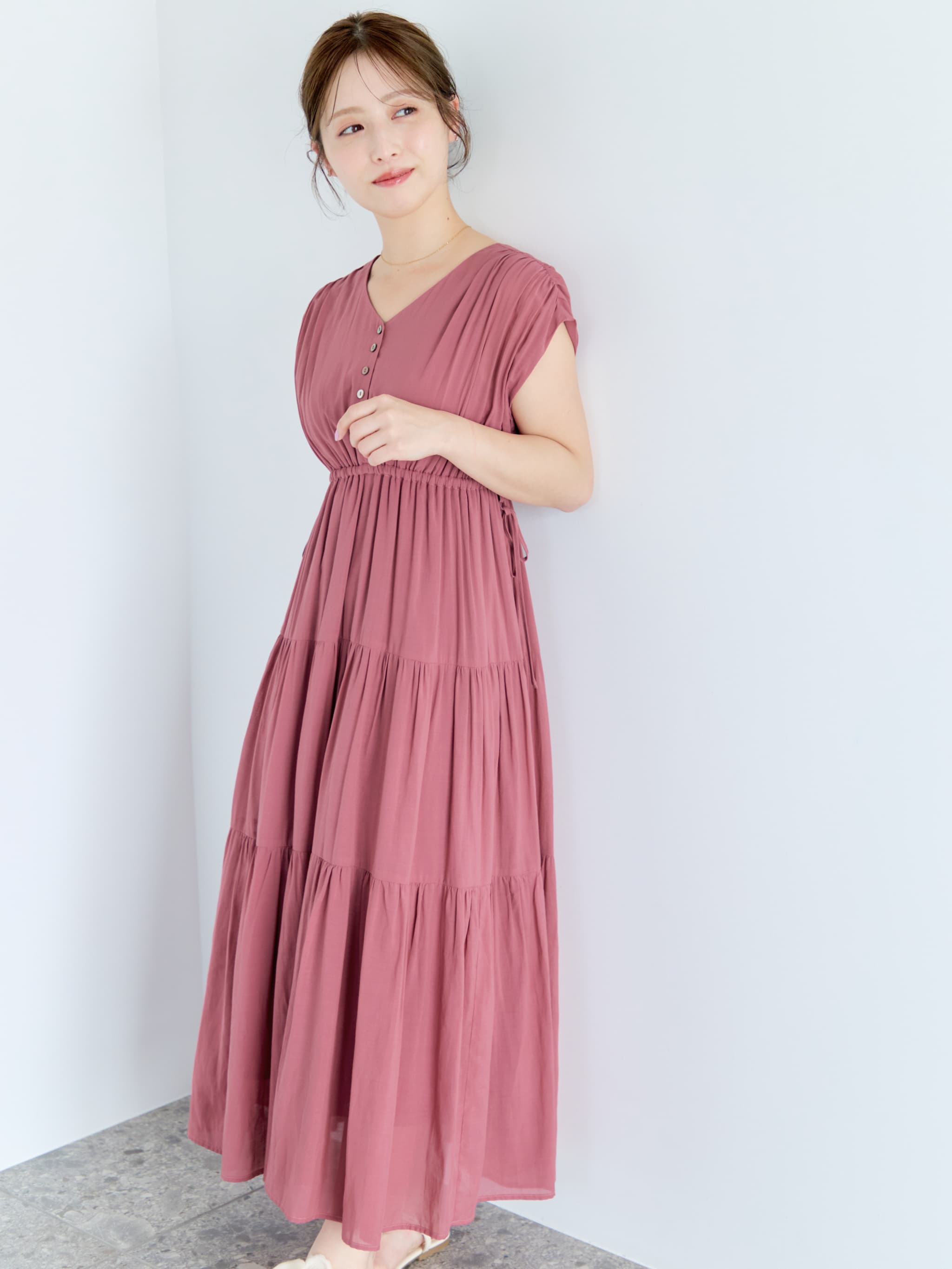 エアリーティアードギャザーワンピース | 小柄・低身長女性向け