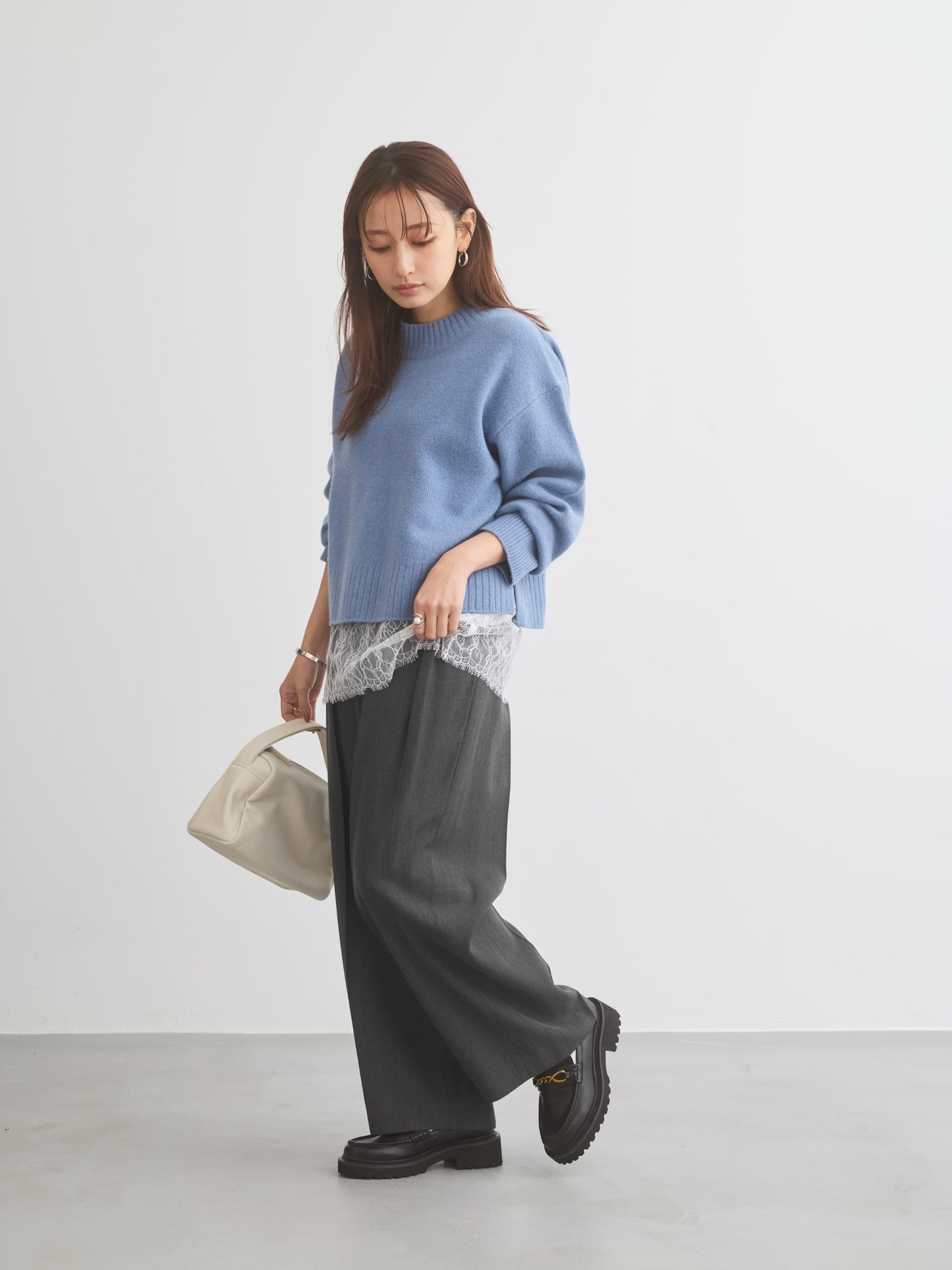 ウールカシミヤボトルネックニット　[通常]