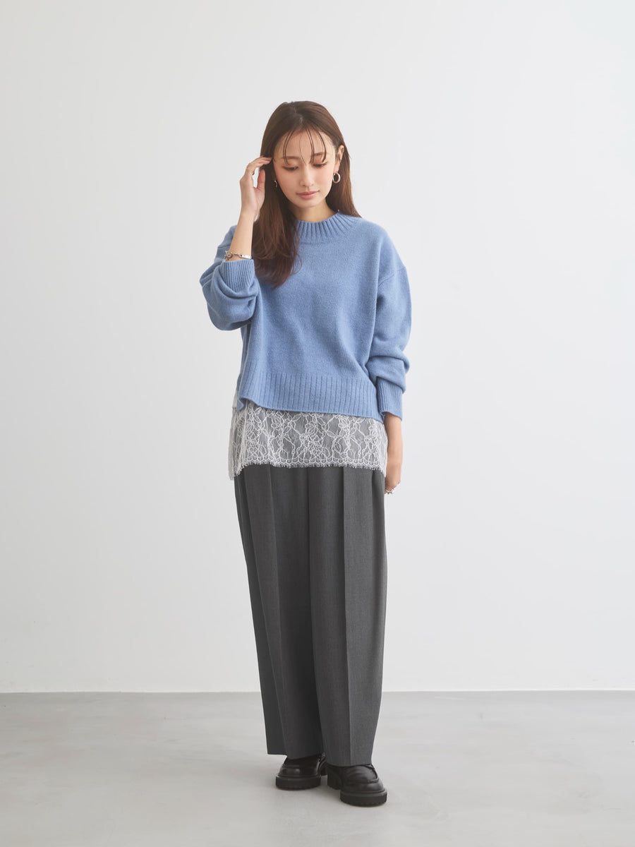 ウールカシミヤボトルネックニット　[通常]