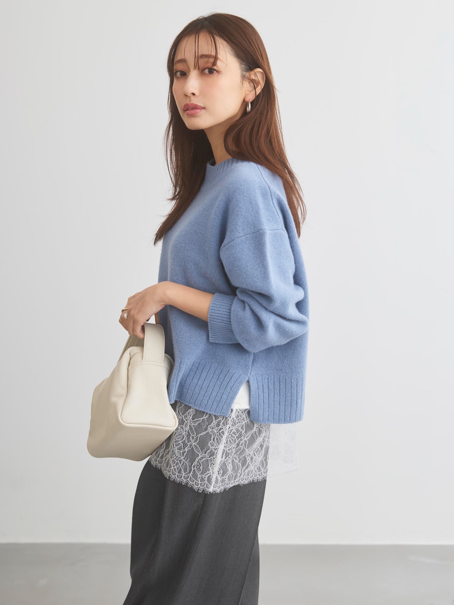 ウールカシミヤボトルネックニット　[通常]