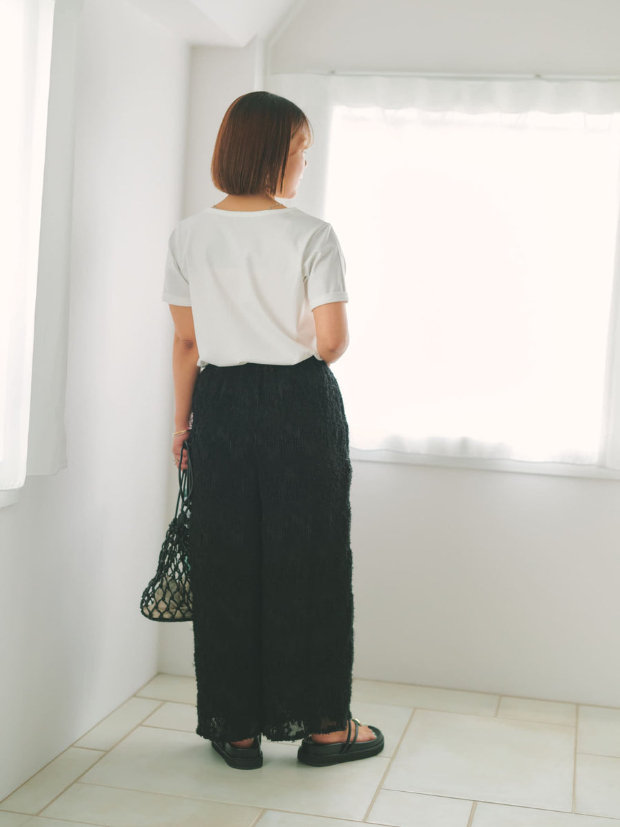 シアージャカードプリーツパンツ-short & regular　[通常]