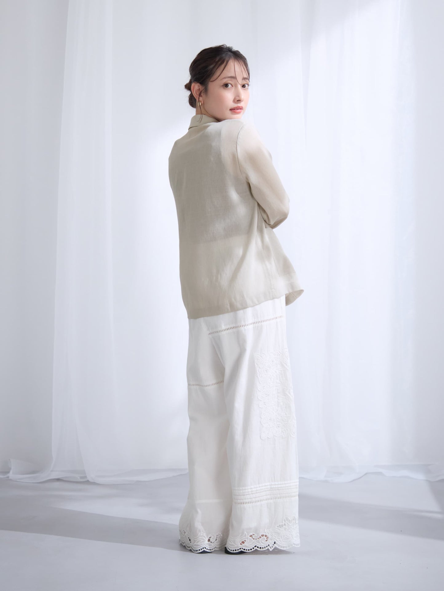 【Made in India】パッチワークエンブロイダリーパンツ-short & regular　[通常]