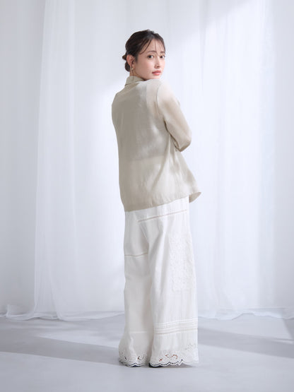 【Made in India】パッチワークエンブロイダリーパンツ-short & regular　[通常]