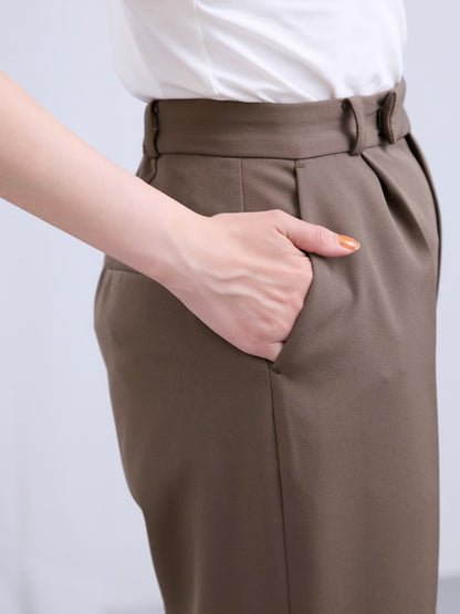 【マシンウォッシャブル】ストレッチセミフレアパンツ-short & regular　[通常]