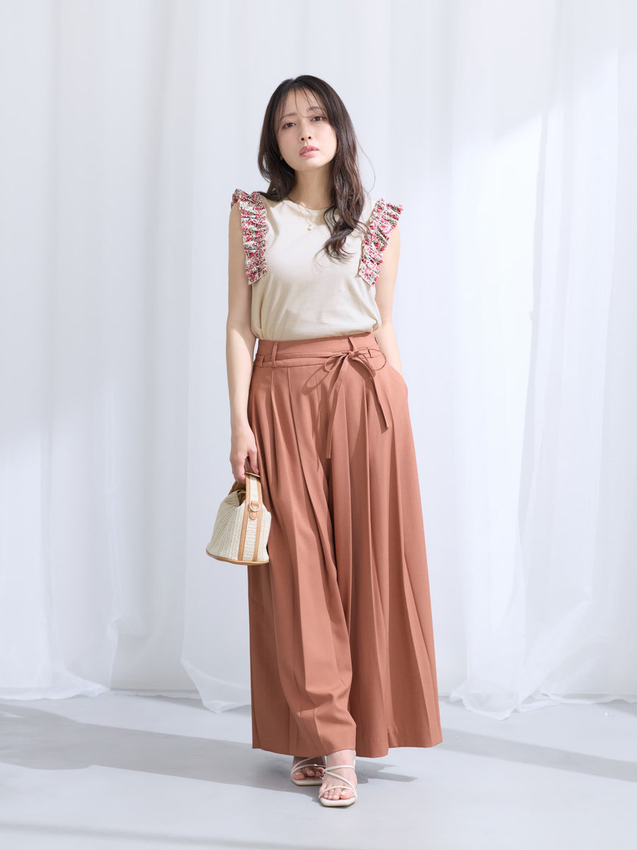 【COHINA MADE WITH LIBERTY FABRIC】フリルスリーブカットソー　[通常]
