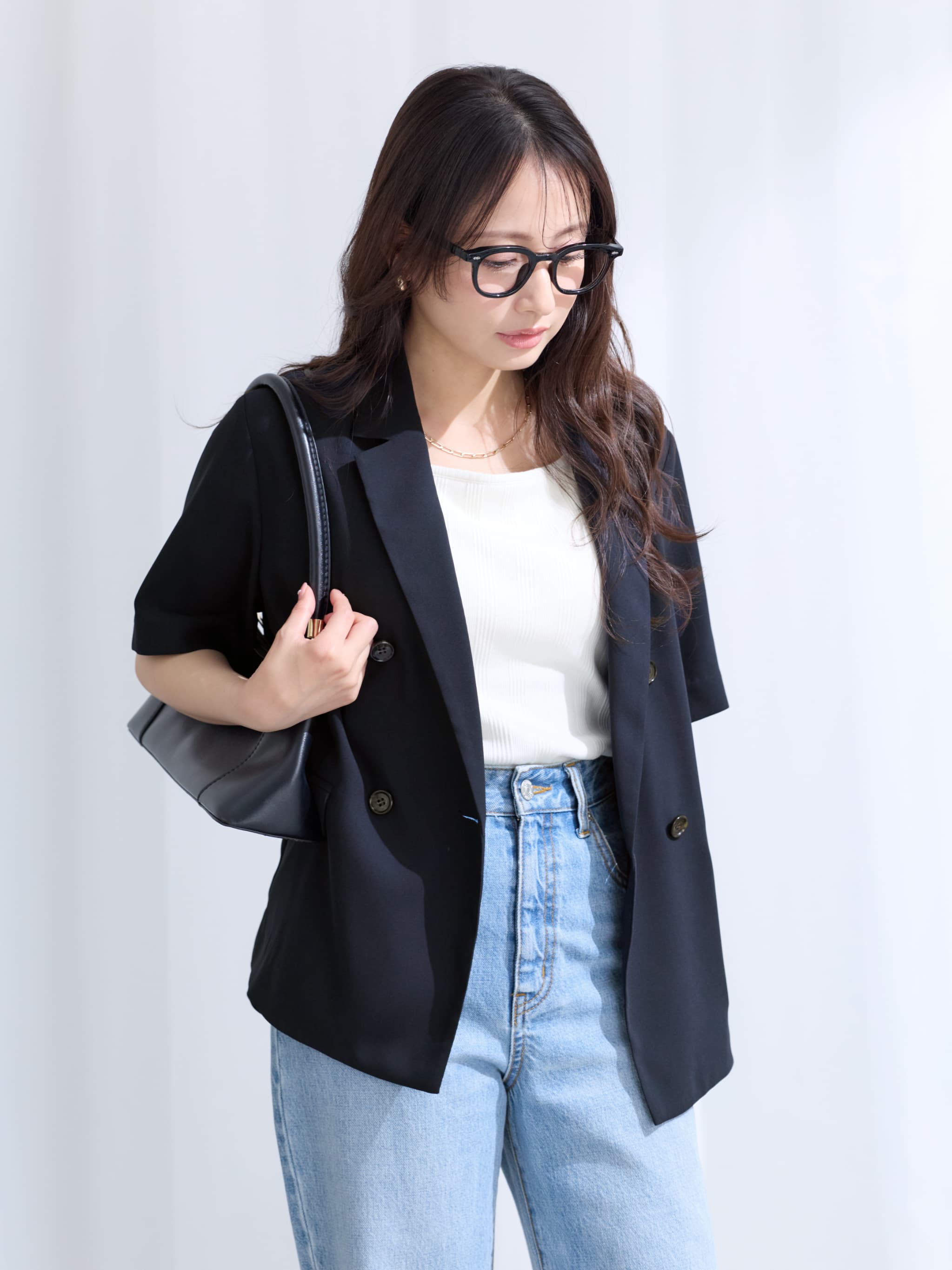接触冷感】とろみハーフスリーブジャケット | 小柄・低身長女性向け
