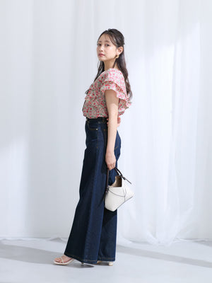 【COHINA MADE WITH LIBERTY FABRIC】ラッフルスリーブブラウス　[通常]