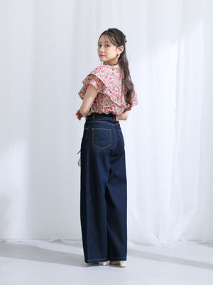 【COHINA MADE WITH LIBERTY FABRIC】ラッフルスリーブブラウス　[通常]