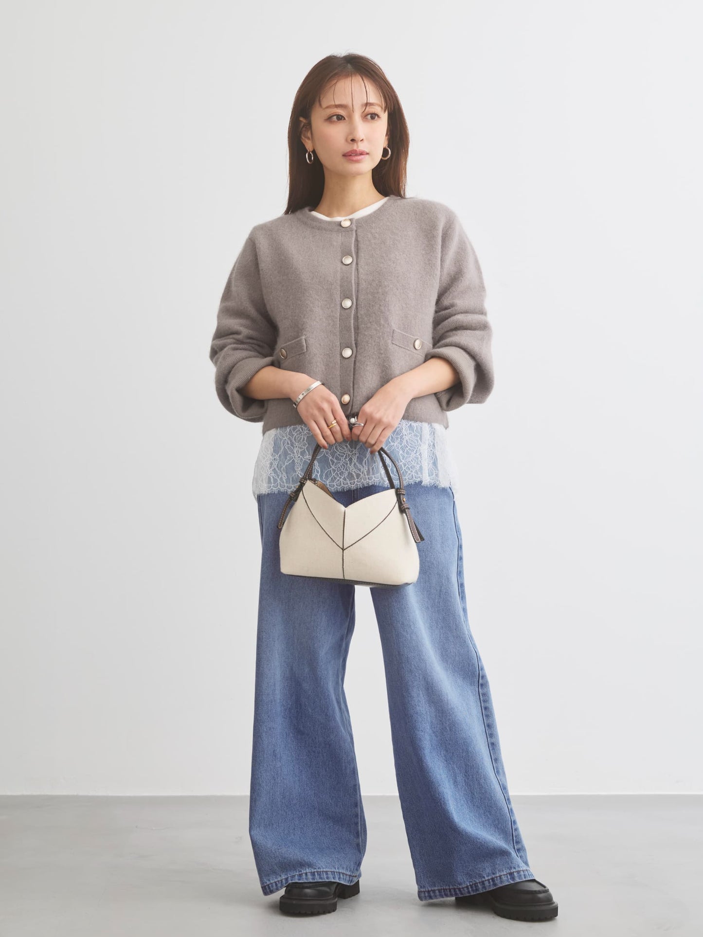 レースドッキングカットソー　[通常]