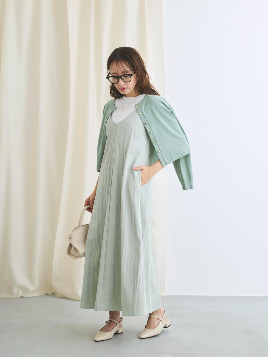 レイヤードデザインキャミワンピース-short & regular　[通常]