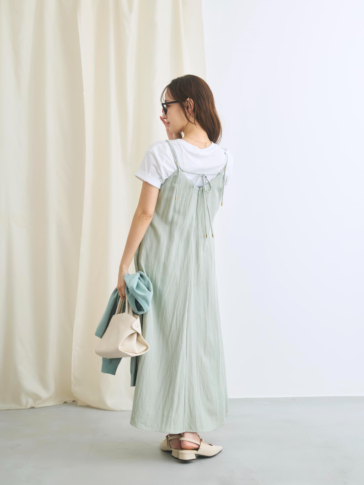 レイヤードデザインキャミワンピース-short & regular　[通常]