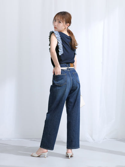 【COHINA MADE WITH LIBERTY FABRIC】フリルスリーブカットソー　[通常]