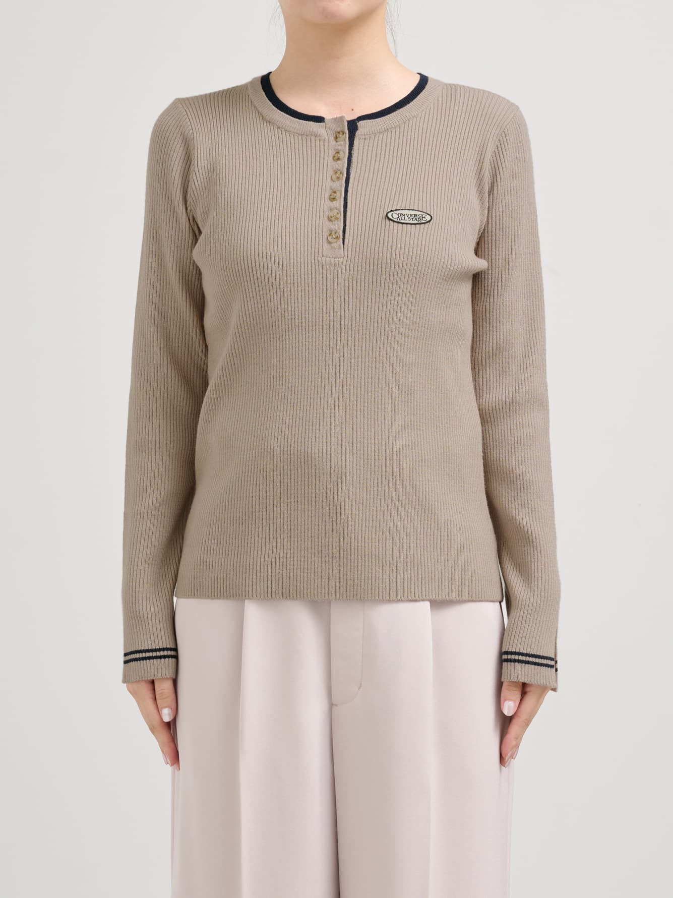 ※こちらが実物のカラーに一番お色味が近くなっております。（グレージュ×ネイビー）<br>150cm | B:78 W:56 H:74 股下:69  | ワンサイズ着用