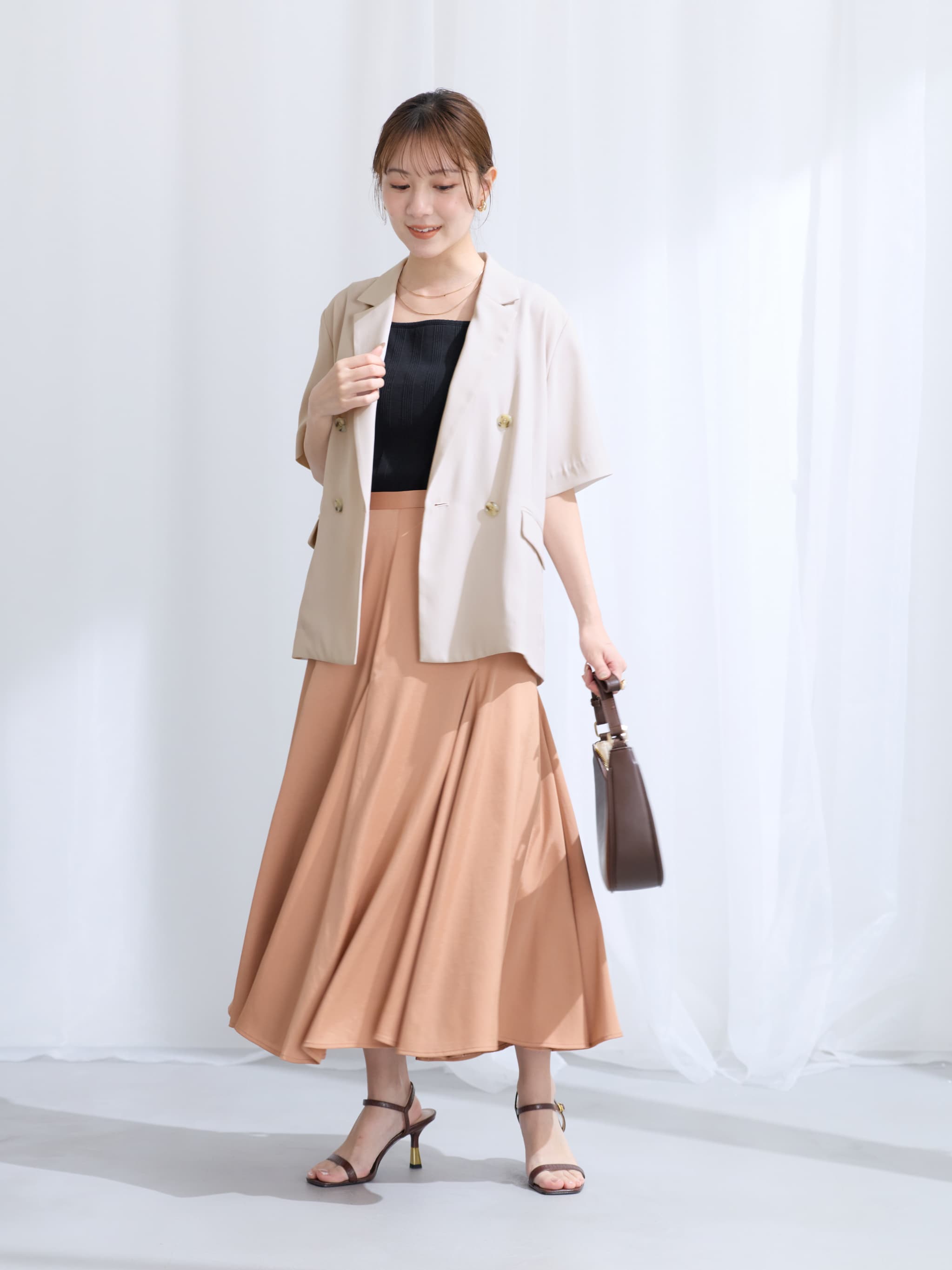 接触冷感】とろみハーフスリーブジャケット | 小柄・低身長女性向け