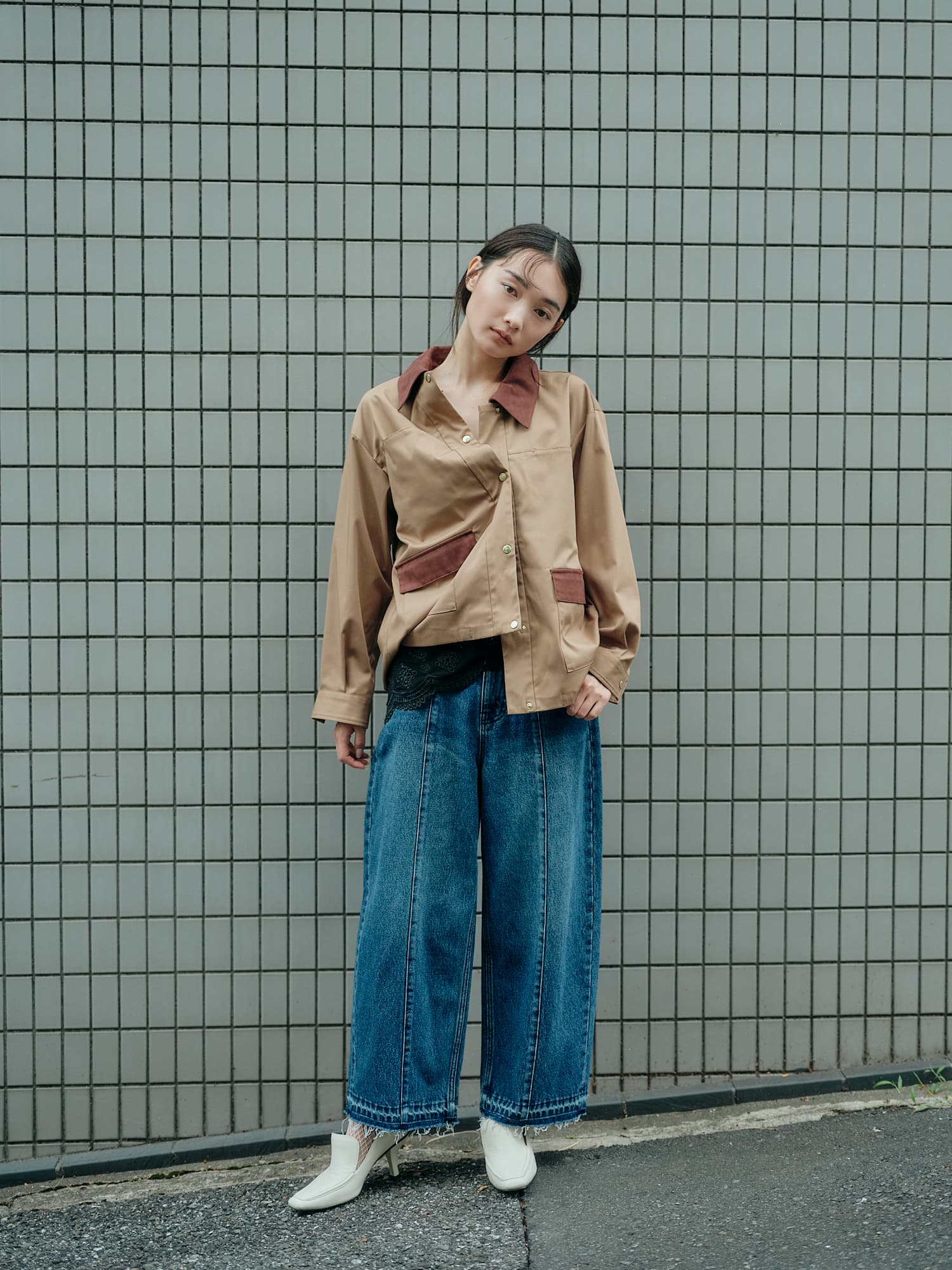 STRATA エンブロイダリーカーブデニム- regular エンブロイダリーカーブデニム-short & regular | 小柄・低身長女性