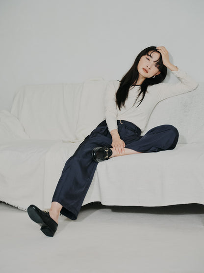 ブライトツイルタックワイドパンツ　[通常]