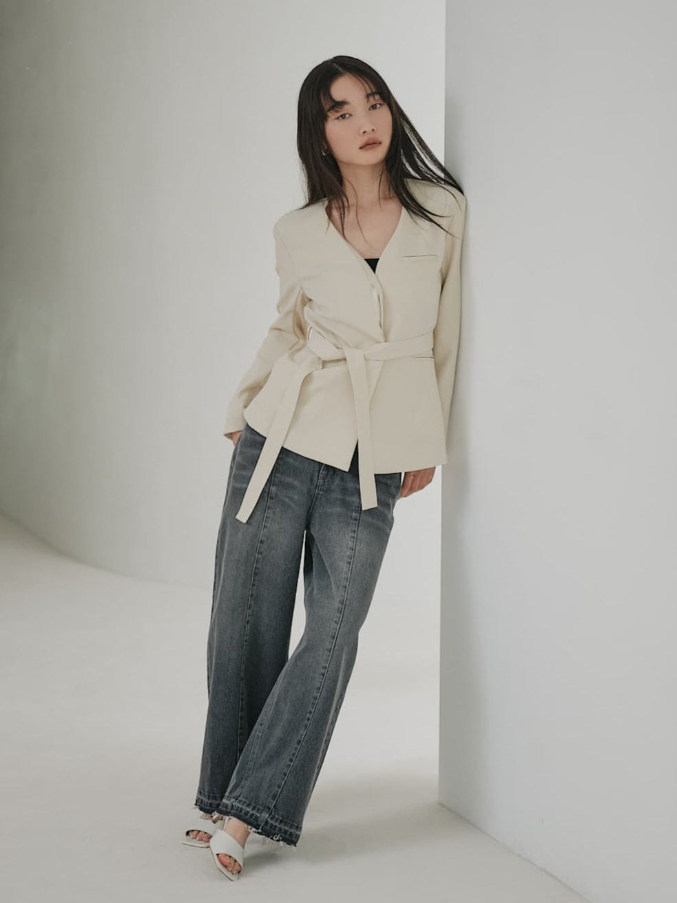 エンブロイダリーカーブデニム-short & regular　[通常]