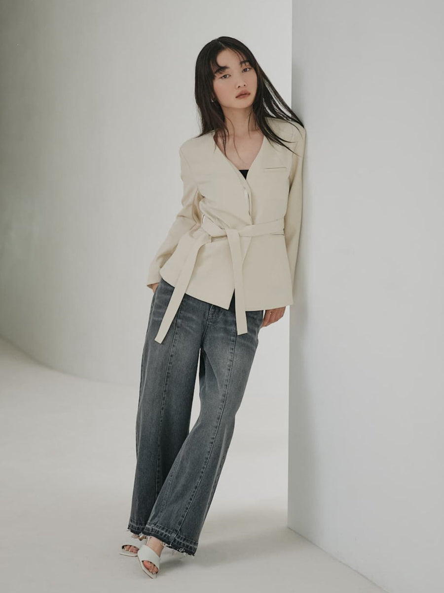 エンブロイダリーカーブデニム-short & regular　[通常]