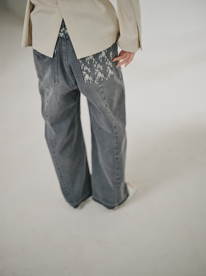 エンブロイダリーカーブデニム-short & regular　[通常]