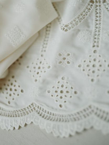 エンブロイダリーリボンスリーブブラウス　[通常]