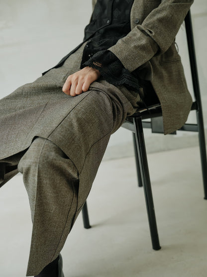 ナローベルトタックテーパードパンツ　[通常]