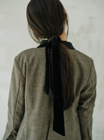 ベルト付きノーカラージャケット　[通常]