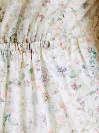【COHINA MADE WITH LIBERTY FABRIC】ノースリーブリボンベルトワンピース-short & regular　[通常]