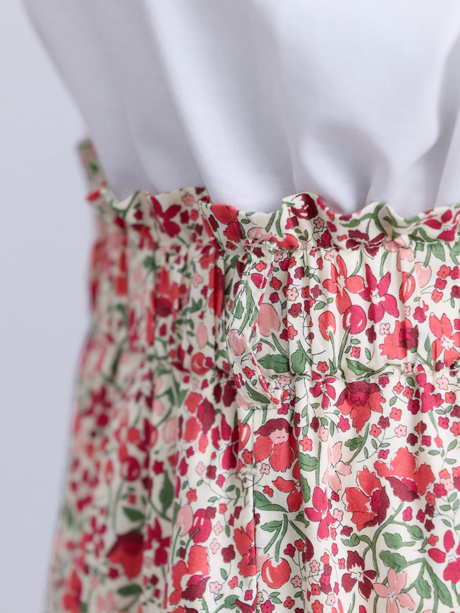 【COHINA MADE WITH LIBERTY FABRIC】リボンベルトイージーパンツ-short & regular　[通常]