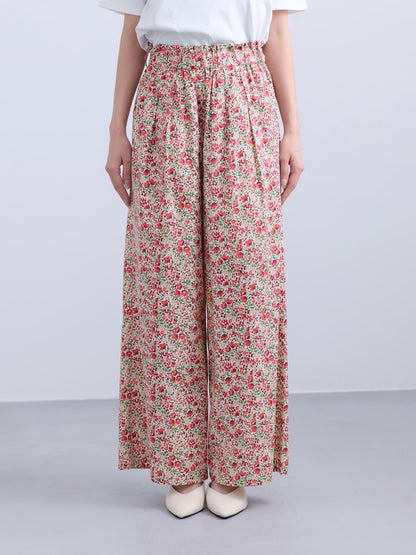 【COHINA MADE WITH LIBERTY FABRIC】リボンベルトイージーパンツ-short & regular　[通常]