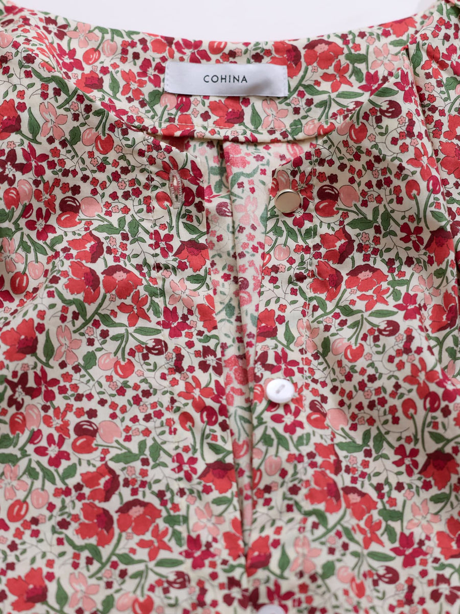 【COHINA MADE WITH LIBERTY FABRIC】ラッフルスリーブブラウス　[通常]
