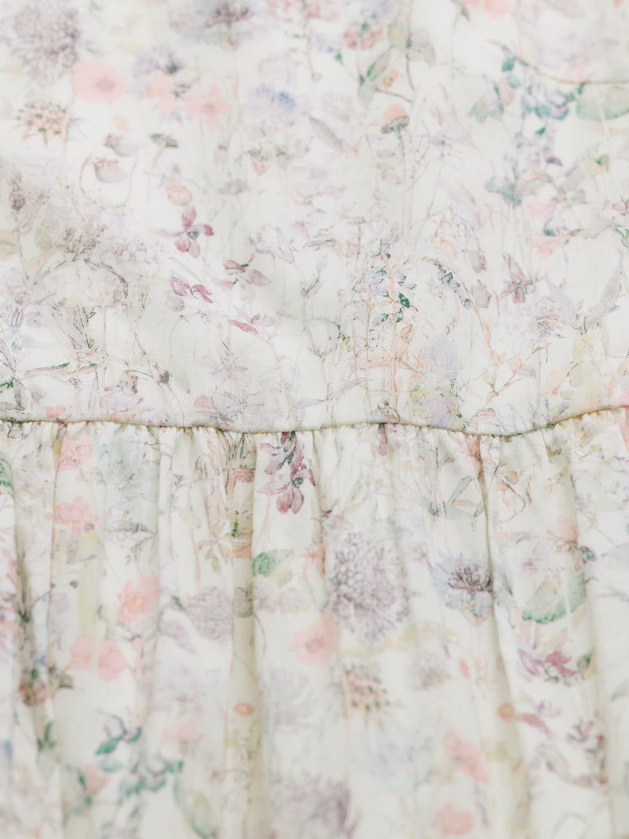 【COHINA MADE WITH LIBERTY FABRIC】ノースリーブリボンベルトワンピース-short & regular　[通常]