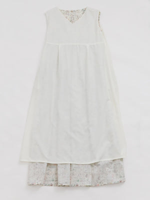 【COHINA MADE WITH LIBERTY FABRIC】ノースリーブリボンベルトワンピース-short & regular　[通常]