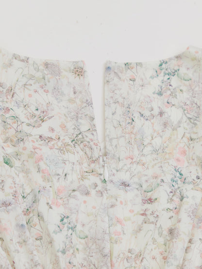 【COHINA MADE WITH LIBERTY FABRIC】ノースリーブリボンベルトワンピース-short & regular　[通常]