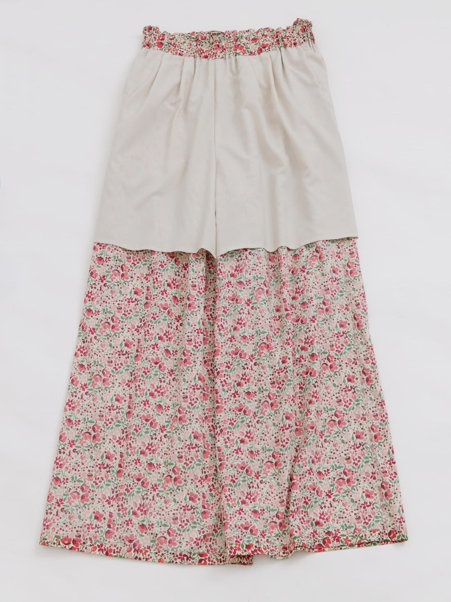 【COHINA MADE WITH LIBERTY FABRIC】リボンベルトイージーパンツ-short & regular　[通常]