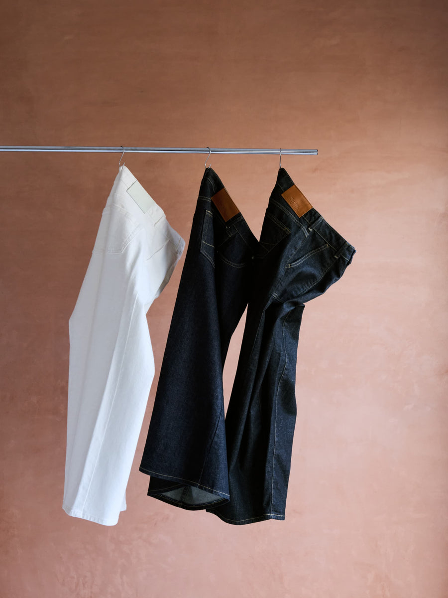 【SOMETHINGコラボ】ベイカーストレートデニム-short & regular　[通常]