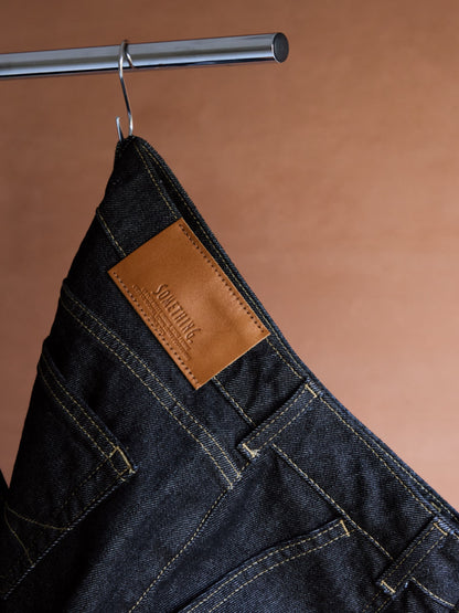 【SOMETHINGコラボ】ベイカーストレートデニム-short & regular　[通常]