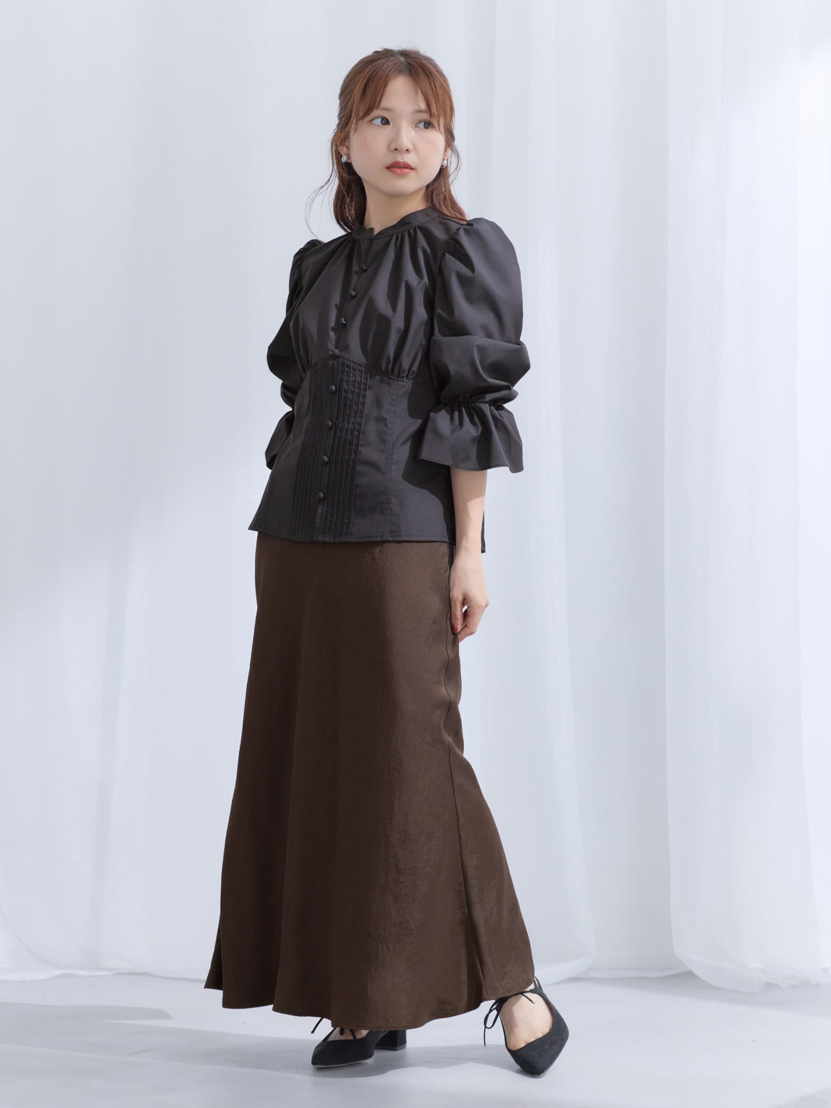 【店舗限定】ギャザーパフスリーブブラウス