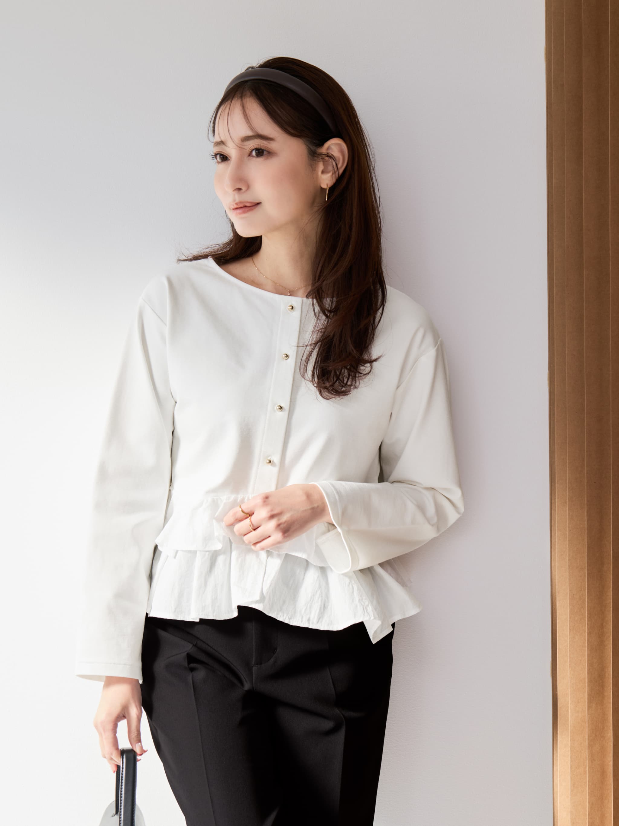2wayフリルペプラムトップス　 ¥9,900 COHINA コヒナ 2wayフリルペプラムトップス | 小柄・低身長女性向けファッション通販