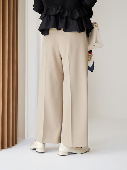 とろみワンタックストレートパンツ-short & regular　[通常]