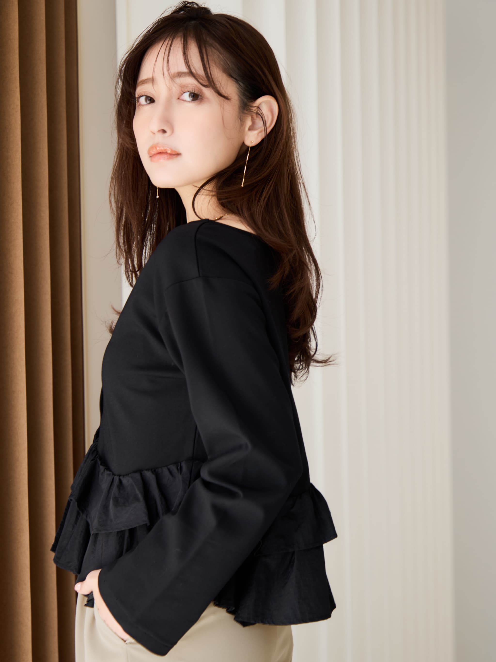 2wayフリルペプラムトップス | 小柄・低身長女性向けファッション通販