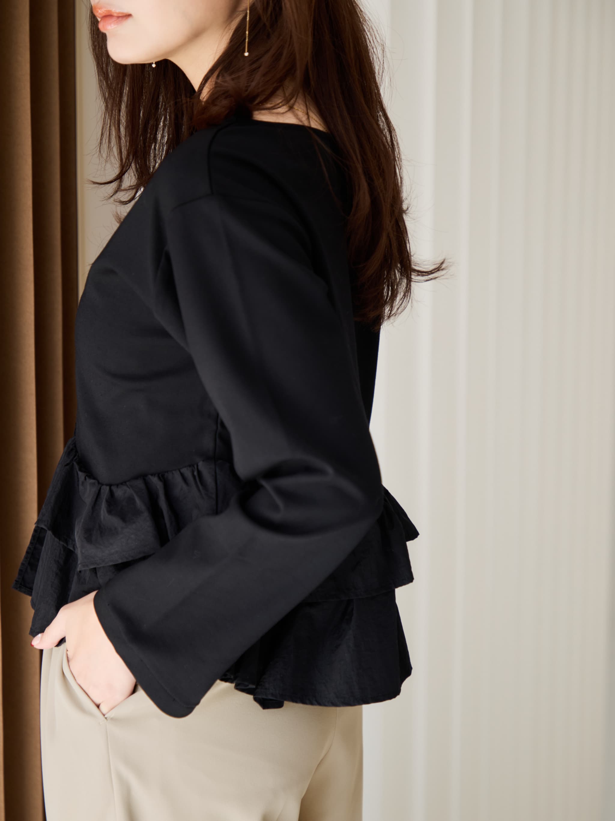 2wayフリルペプラムトップス | 小柄・低身長女性向けファッション通販