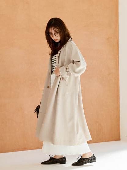 【SOMETHINGコラボ】バックタックデニムスカート-short & regular　[通常]